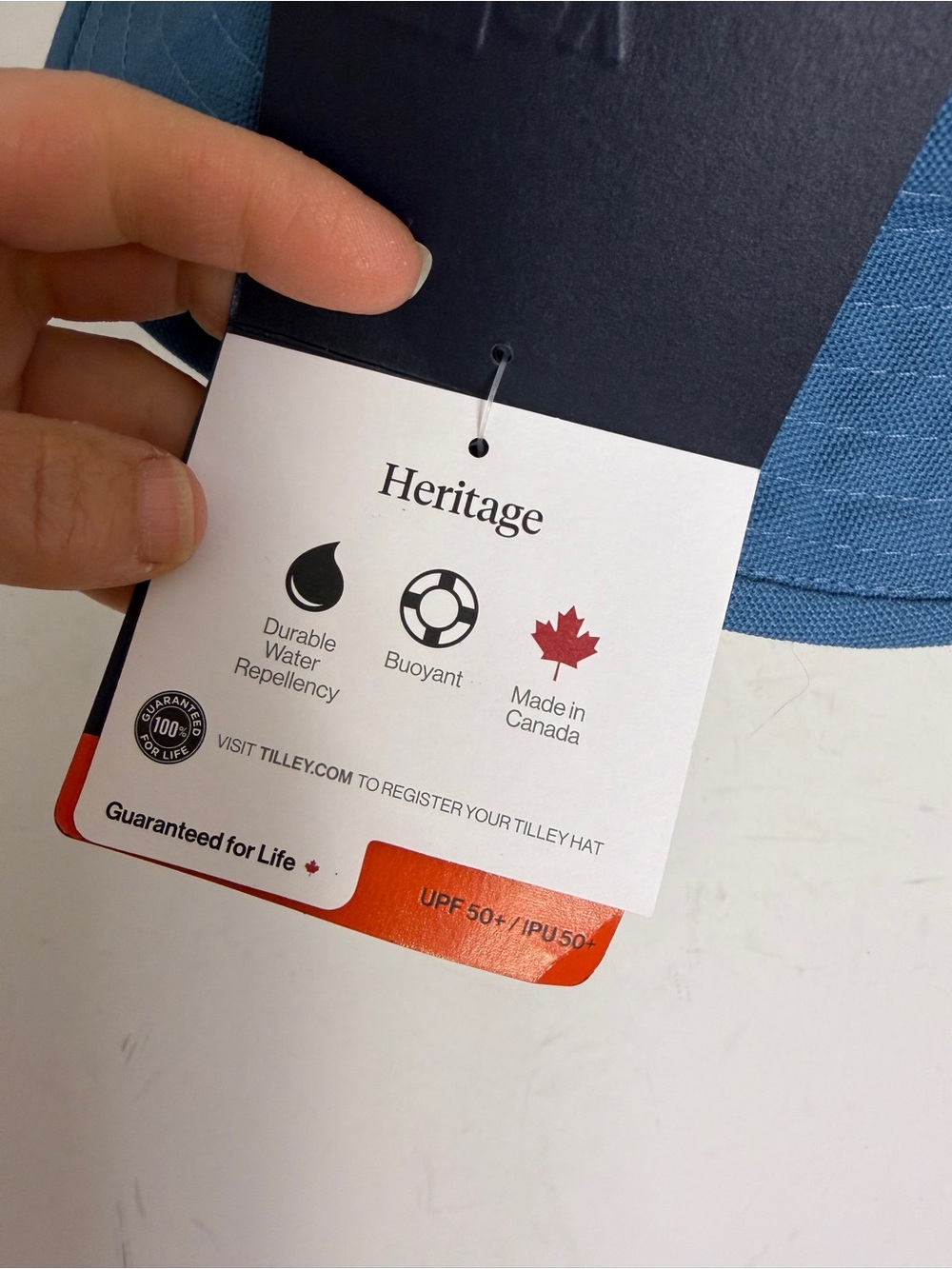 New The Tilley Hat Mens 7 Blue T1 Water Repellent Made in Canada Packable Travel - Picture 12 of 14